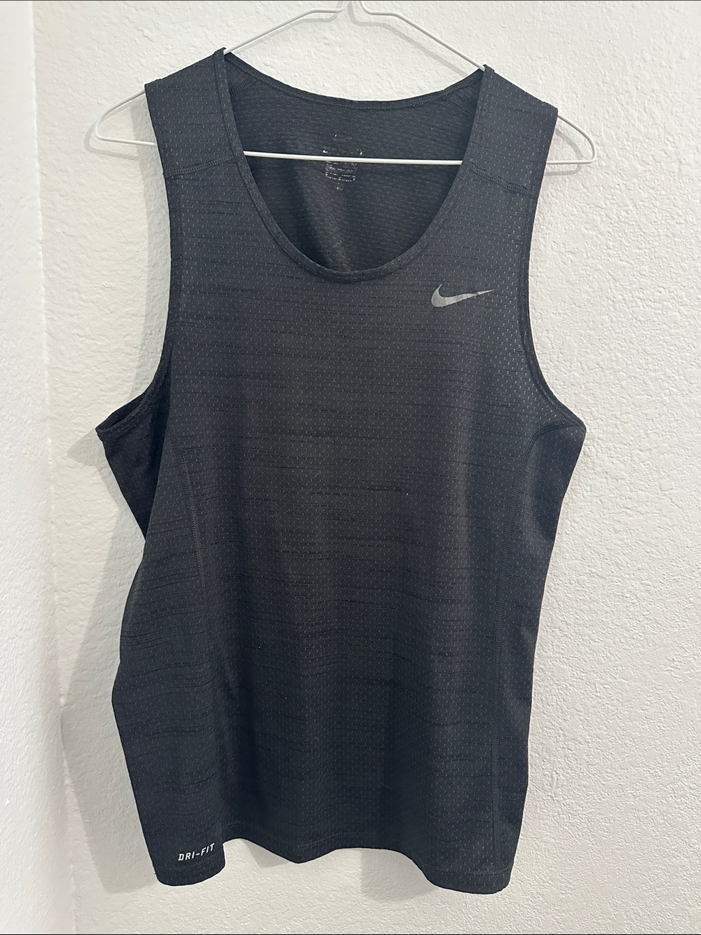Nike Black Performance Mesh Tank with Silver Swoosh